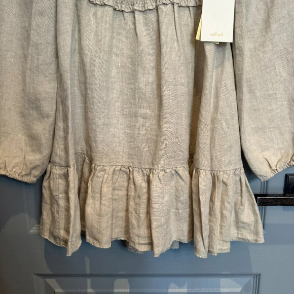 NWT Wilfred Tempest Linen Mini Dress Size XS Natural Ecru Smocked Prairie READ - Picture 10 of 16